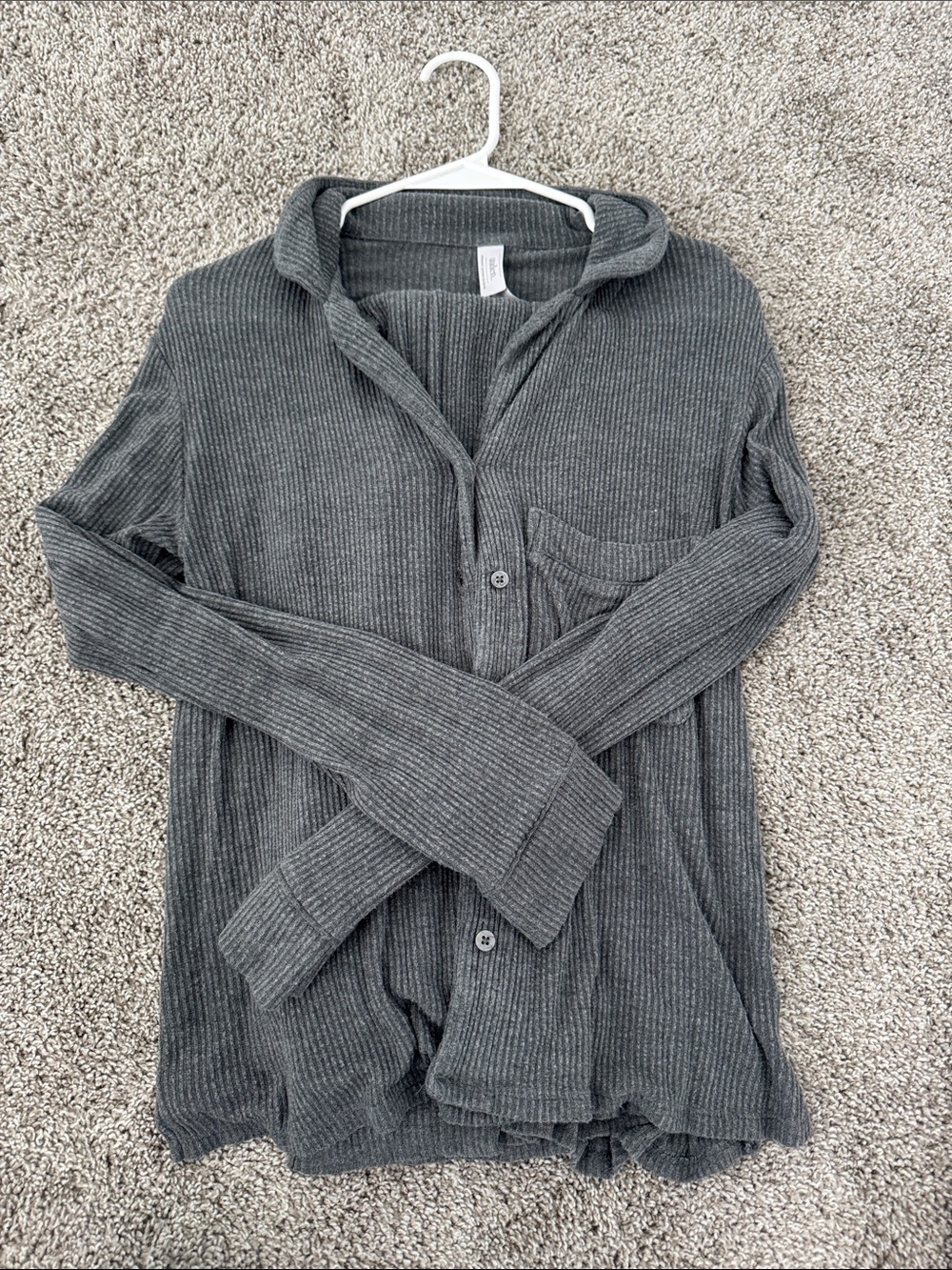 Auden Ribbed Button-Up Pajama Set